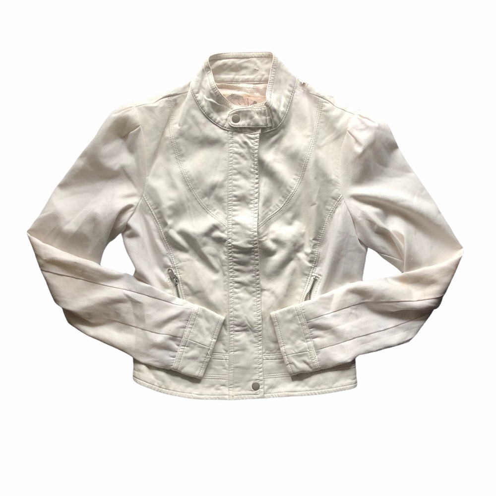 Anthropologie Kimchi Rice White Pleather Jacket